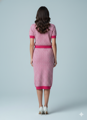 AD Classy Pink & White Midi 2 pcs Set