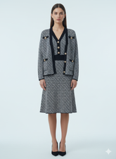 AD V-Neck Sleeveless Dress and Tup Cardigan 2 Pcs Set