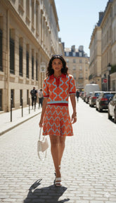 ADL Vintage Retro Floral Geometric Print 2 Pcs Set