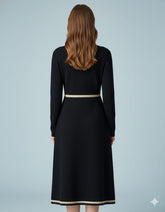 AD Elegant French Metal buttons Bodycon Dress