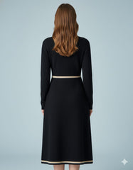 AD Elegant French Metal buttons Bodycon Dress