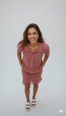 ADL Simple Elite Tassel Decorated Knitted 2 Piece Set Women's Clothing.