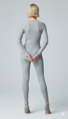 ADL Ribbed Long Sleeve Zipper Jumpsuit