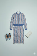 ADL Textured Ethnic-Inspired Geometric Pattern 2 PCs Set.