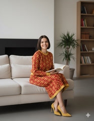 ADL Textured Ethnic Interlocking Diamond Jacquard 2 Pcs Set