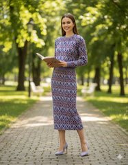 ADL Textured Ethnic-Inspired Geometric Pattern 2 PCs Set.