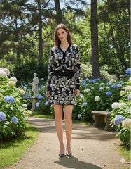 AD Autumn Winter Long Sleeve Knitted Cardigan 2 Pcs Set