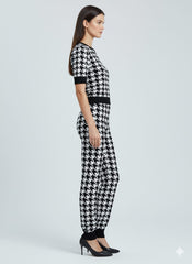 AD Women's Soft- High Quality Dogtooth Two-Piece Set