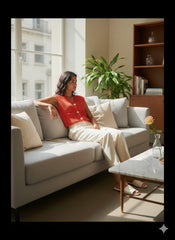 ADL Crop Women's Knit Vest Cardigan With Large Gold Button in burnt orange.