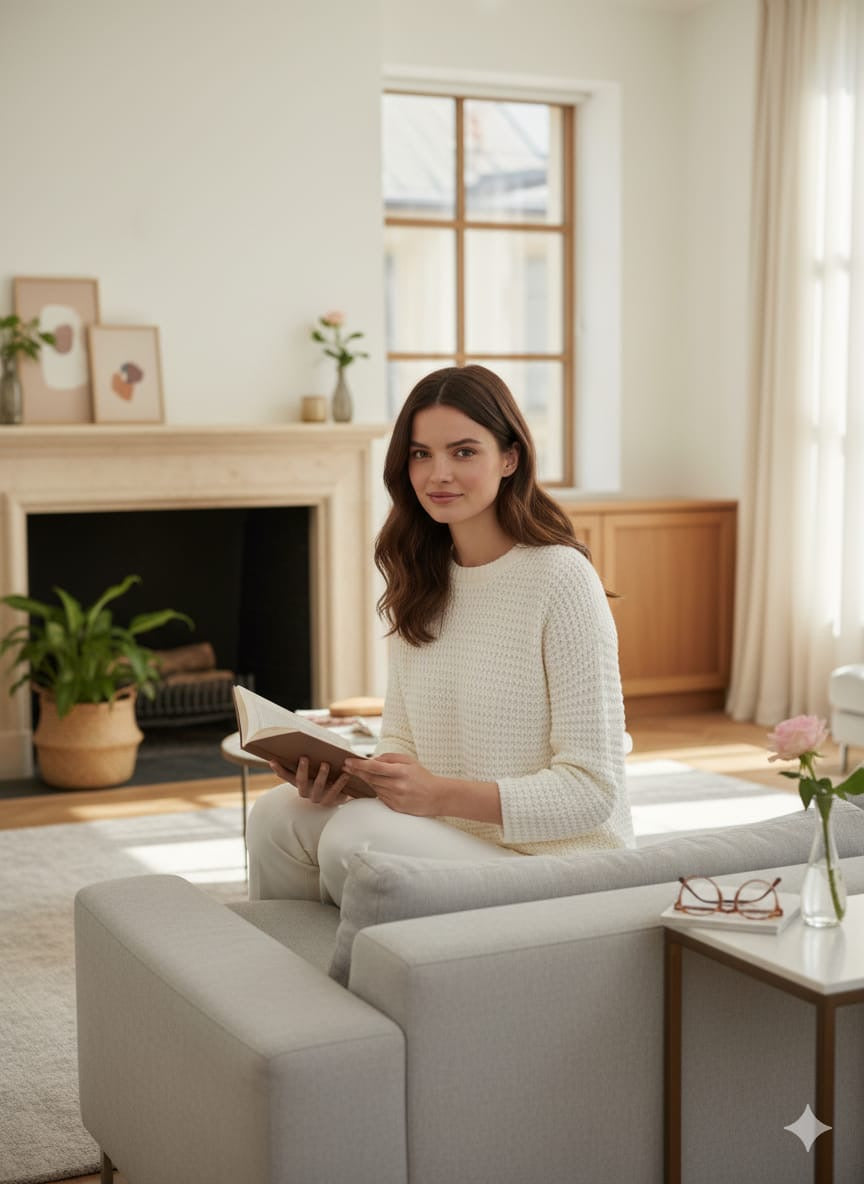 AD High-Quality Oversized Textured Knit Sweater Top in Cream