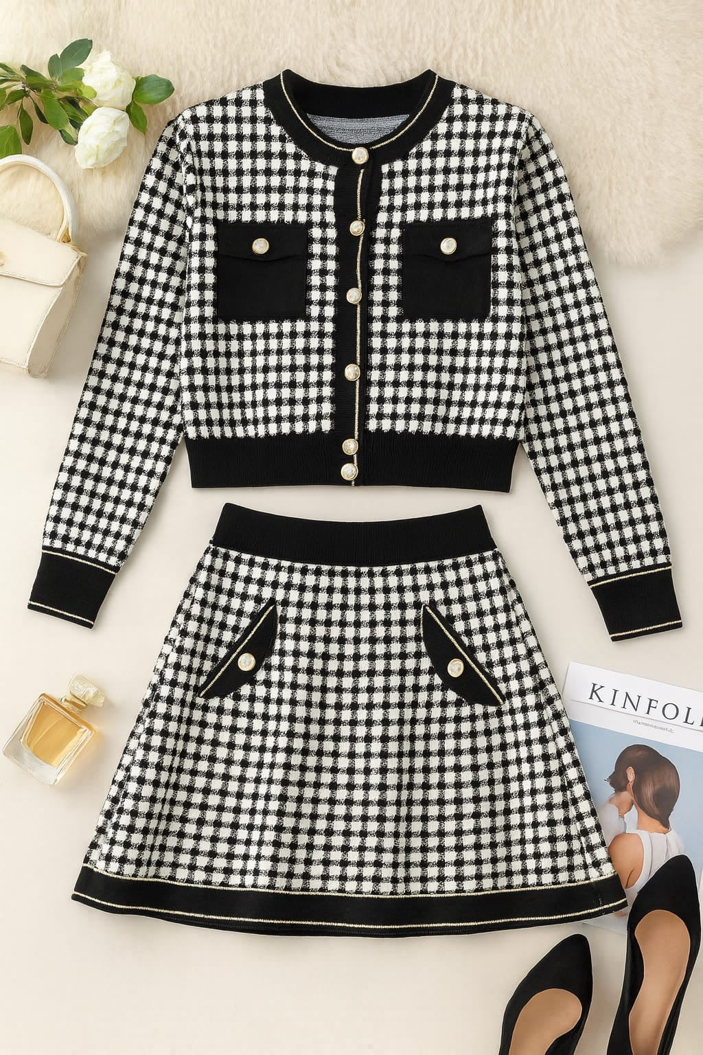 AD Petite Knit Gray house  Mini A-Line 2 Pcs Set