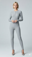 ADL Ribbed Long Sleeve Zipper Jumpsuit
