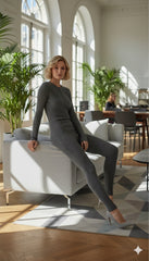 ADL Ribbed Long Sleeve Zipper Jumpsuit