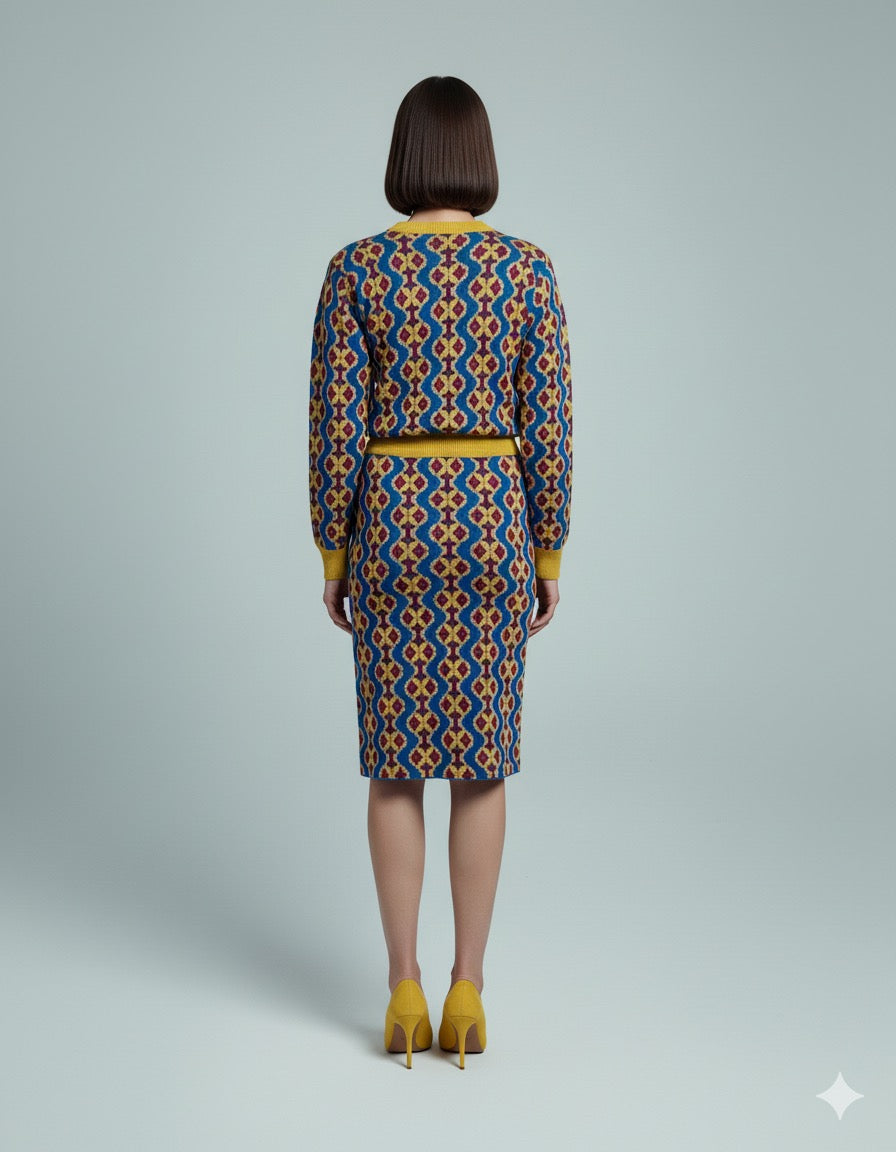 ADL Textured Ethnic-Inspired Retro Tapestry Pattern 2 PCs Set.