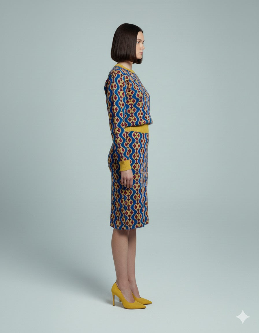 ADL Textured Ethnic-Inspired Retro Tapestry Pattern 2 PCs Set.