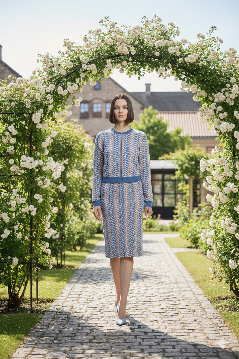 ADL Textured Ethnic-Inspired Geometric Pattern 2 PCs Set.