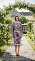 ADL Textured Ethnic-Inspired Geometric Pattern Peach 2 PCs Set.