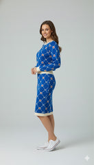 ADL Winter and Autumn Retro print sweater Women's 2 Pcs Set