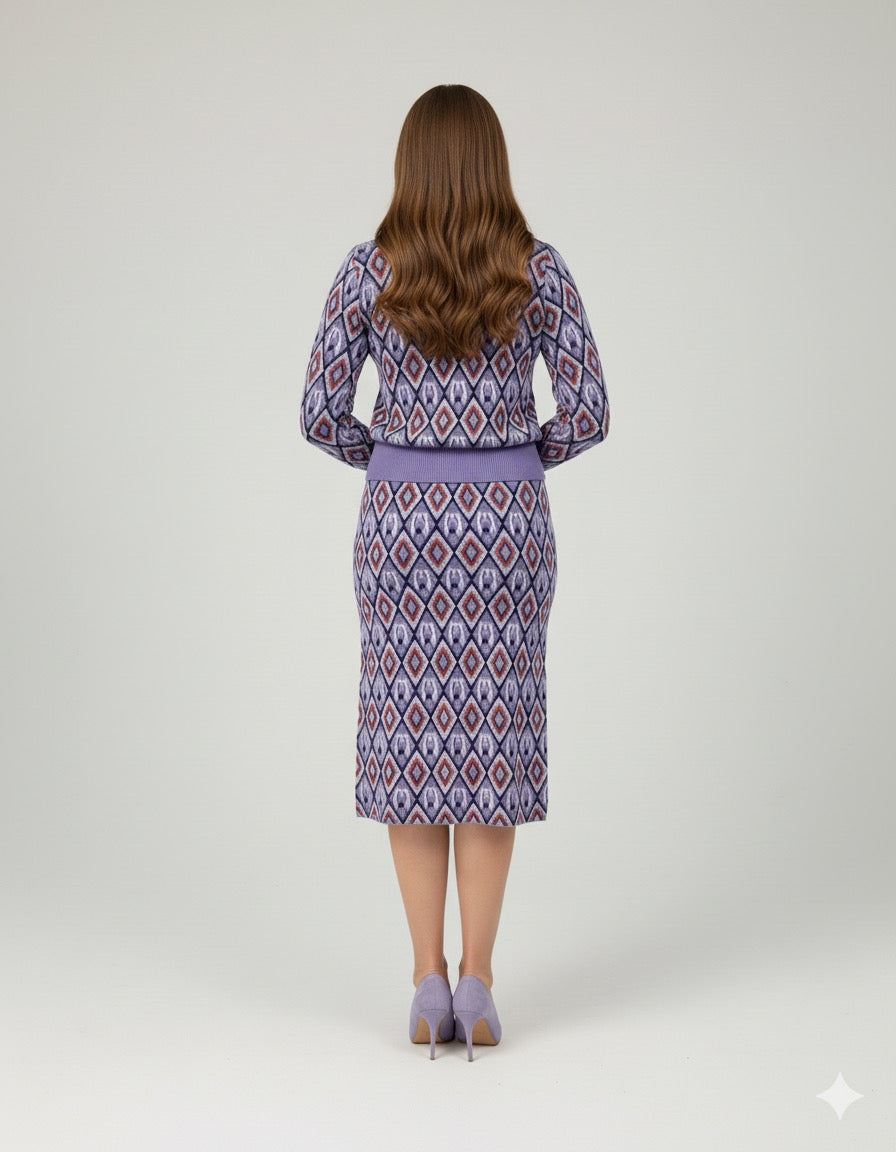 ADL Textured Ethnic-Inspired Geometric Pattern 2 PCs Set.