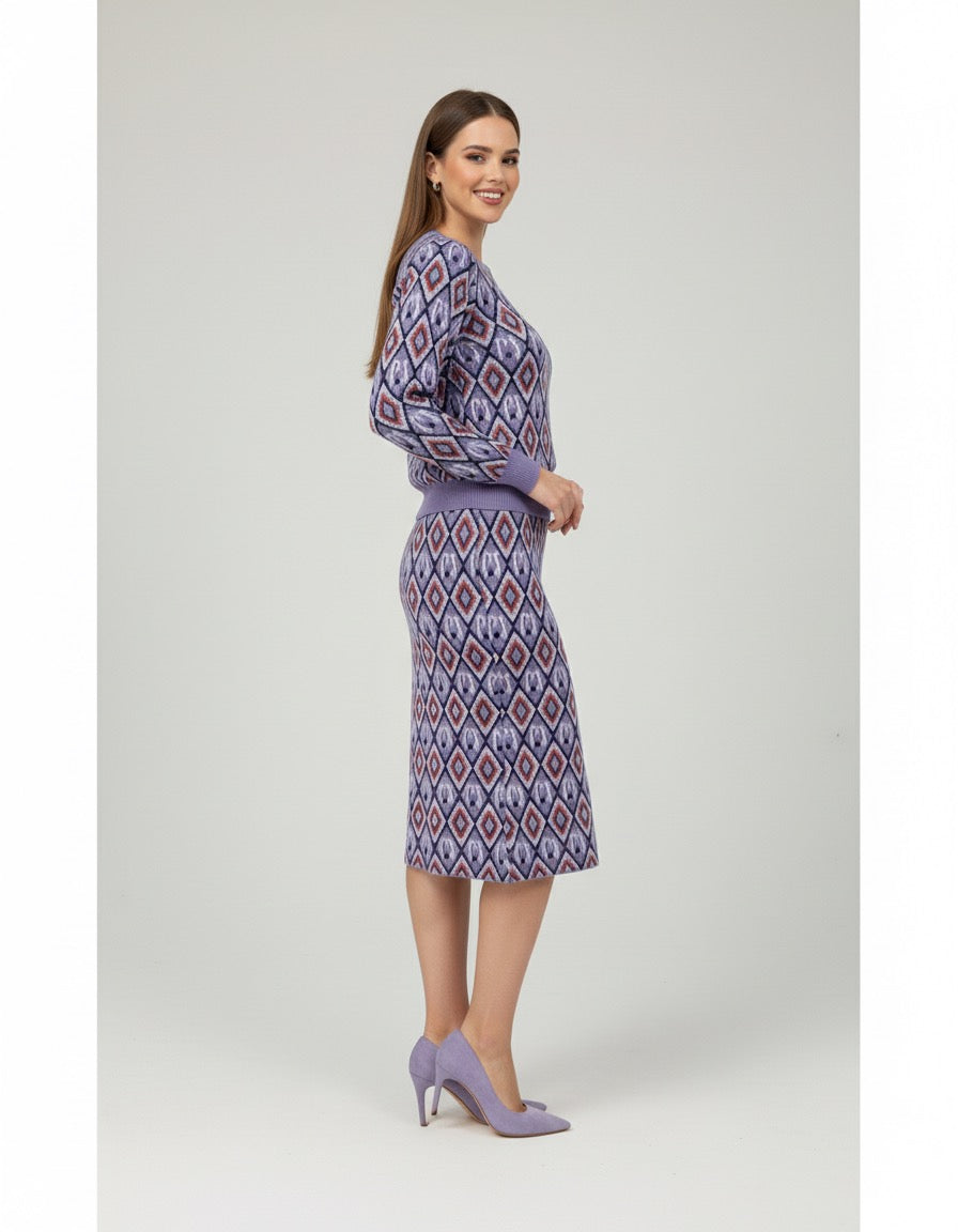 ADL Textured Ethnic-Inspired Geometric Pattern 2 PCs Set.