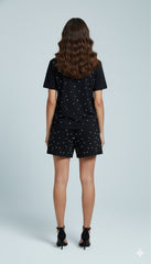 ADL Embellished Short 2 Pcs Set in Black