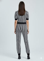 AD Women's Soft- High Quality Dogtooth Two-Piece Set